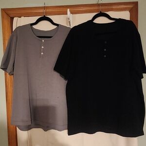 Men's Casual Button Down, Short Sleeve Henley Shirt !